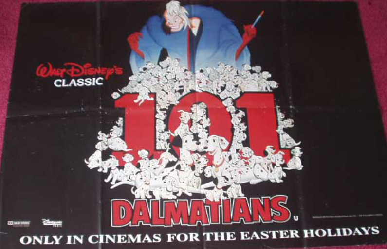 Cinema Poster: 101 DALMATIANS 1961 (V1 1995 Rerelease Quad) Rod Taylor