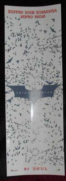 BATMAN BEGINS: Small Promo Cinema Cling BATMAN BEGINS: Small Promo Cinema Cling
