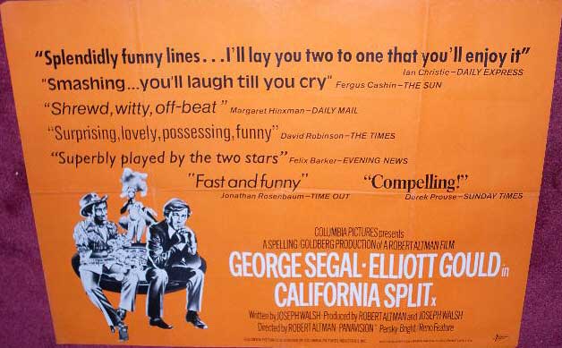 CALIFORNIA SPLIT: Main UK Quad Film Poster