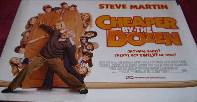 CHEAPER BY THE DOZEN: Main UK Quad Film Poster