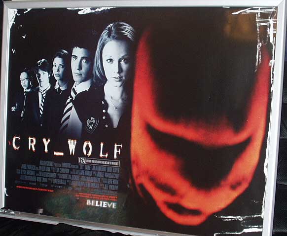 CRY WOLF: Main UK Quad Film Poster