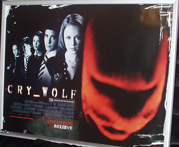CRY WOLF: Main UK Quad Film Poster CRY WOLF: Main UK Quad Film Poster