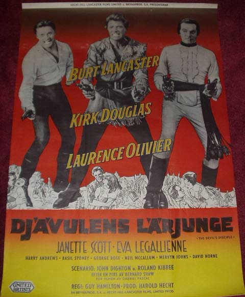 DEVIL'S DISCIPLE, THE: Swedish Film Poster DEVIL'S DISCIPLE, THE: Swedish Film Poster