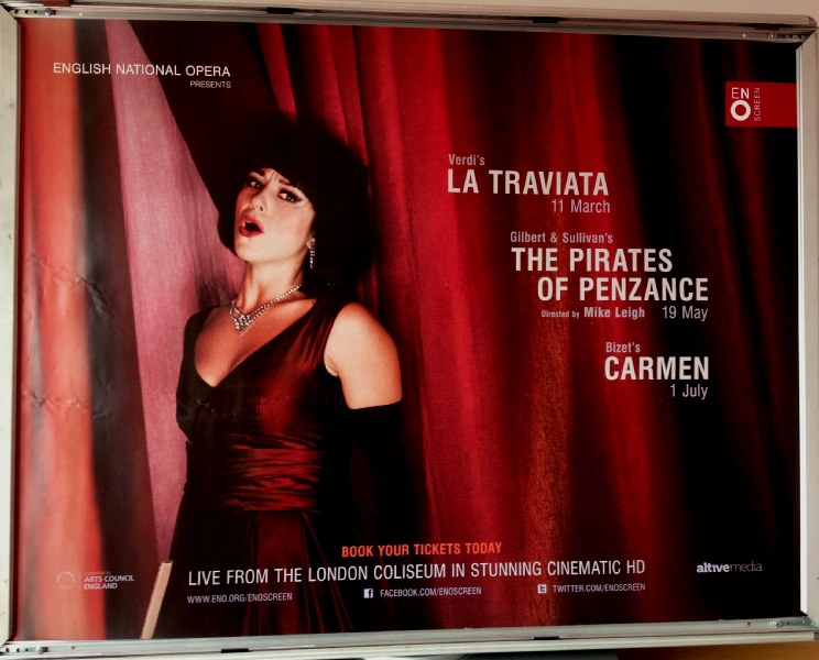 Cinema Poster: ENO - LA TRAVIATA PIRATES OF PENZANCE CARMEN 2015 (Beamback Quad)