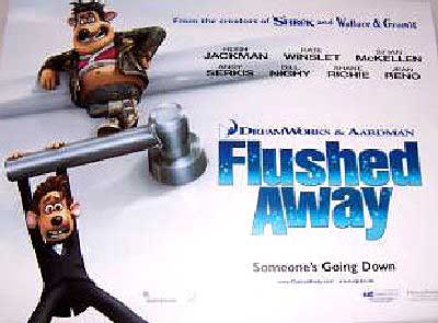 FLUSHED AWAY: Advance UK Quad Film Poster FLUSHED AWAY: Advance UK Quad Film Poster