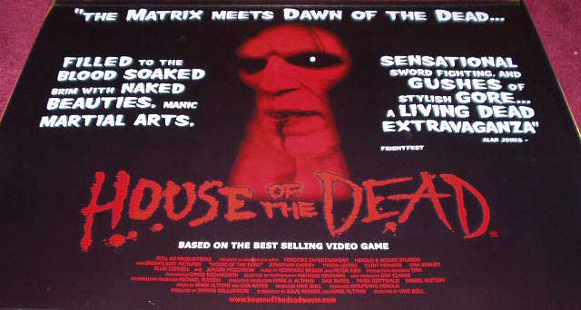 HOUSE OF THE DEAD: Main UK Quad Film Poster HOUSE OF THE DEAD: Main UK Quad Film Poster