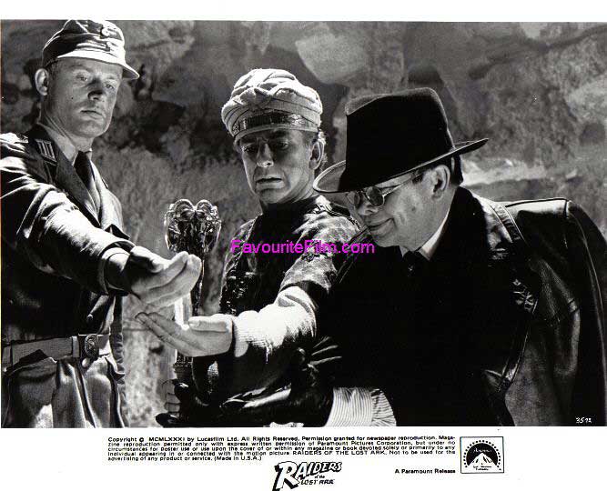RAIDERS OF THE LOST ARK: B/W Still Ronald Lacey, Paul Freeman & Wolf Kahler