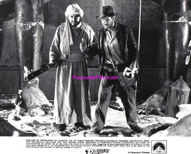 RAIDERS OF THE LOST ARK: B/W Still Indiana & Sallah in Snake Pit