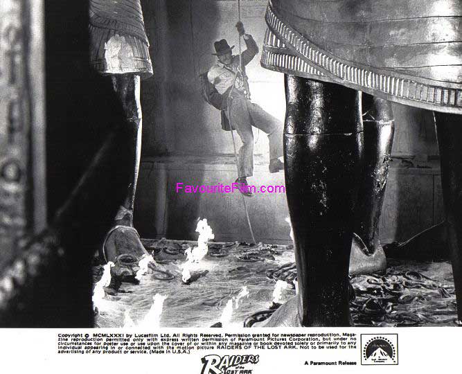 RAIDERS OF THE LOST ARK: B/W Still Indy Nears Snake Pit
