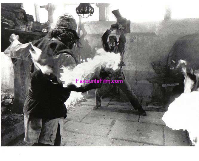 RAIDERS OF THE LOST ARK: B/W Still Indy Throws Stool