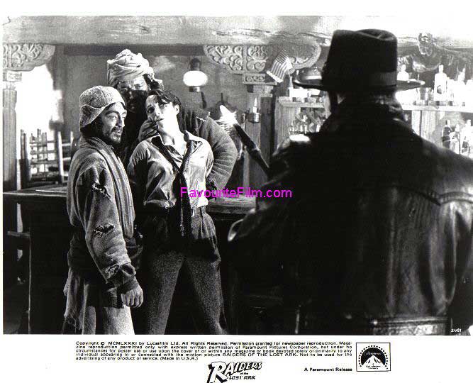 RAIDERS OF THE LOST ARK: B/W Still Marion Grabbed in Bar