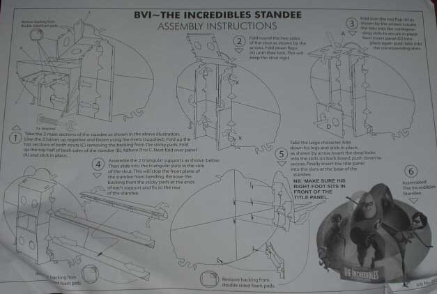 Incredibles Assembly Instructions