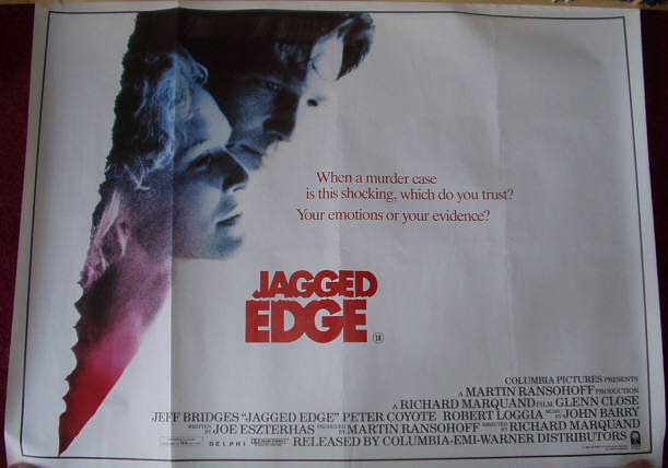 JAGGED EDGE: Main UK Quad Film Poster