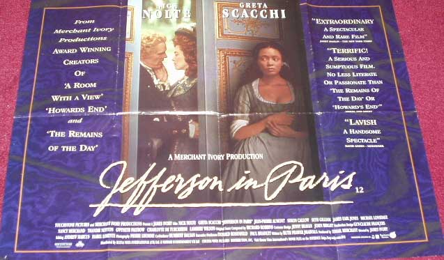 JEFFERSON IN PARIS: Main UK Quad Film Poster JEFFERSON IN PARIS: Main UK Quad Film Poster
