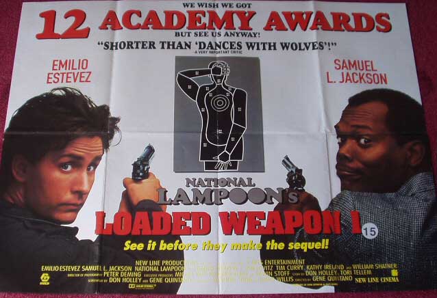 NATIONAL LAMPOON'S LOADED WEAPON 1: Main UK Quad Film Poster NATIONAL LAMPOON'S LOADED WEAPON 1: Main UK Quad Film Poster