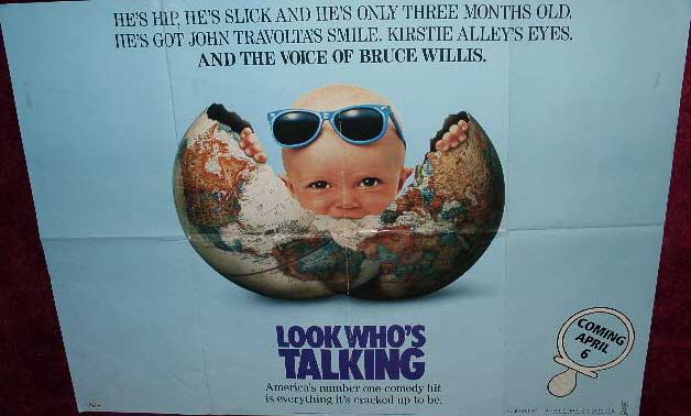 Cinema Poster: LOOK WHO'S TALKING 1990 (Advance Quad) John Travolta Kirstie Alley Cinema Poster: LOOK WHO'S TALKING 1990 (Advance Quad) John Travolta Kirstie Alley