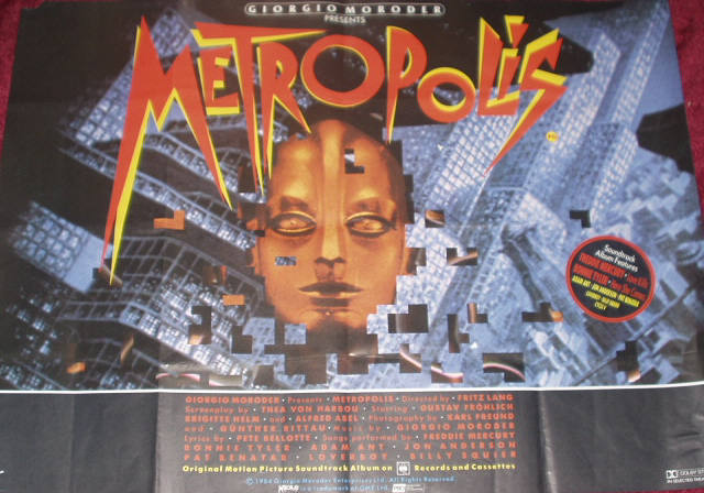 Cinema Poster: METROPOLIS 1927 (1984 Release Quad) Giorgio Moroder Fritz Lang