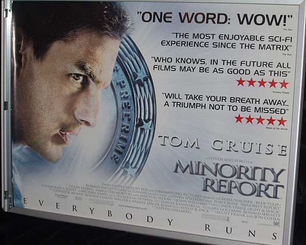 MINORITY REPORT: Review UK Quad Film Poster MINORITY REPORT: Review UK Quad Film Poster