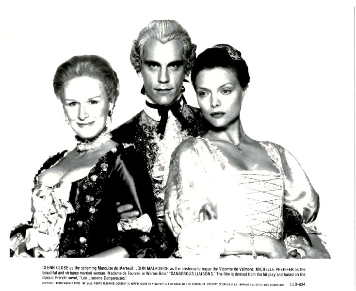 Publicity Photo/Still: MICHELLE PFEIFFER 1988 DANGEROUS LIAISONS (Trio) Publicity Photo/Still: MICHELLE PFEIFFER 1988 DANGEROUS LIAISONS (Trio)