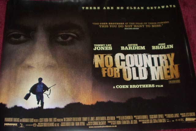 NO COUNTRY FOR OLD MEN: Main UK Quad Film Poster