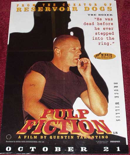 PULP FICTION: Bruce Willis/The Boxer Character Film Poster PULP FICTION: Bruce Willis/The Boxer Character Film Poster