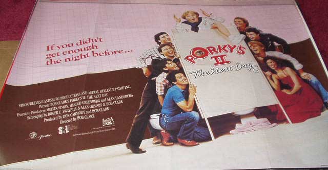 PORKY'S 2 THE NEXT DAY: Main UK Quad Film Poster PORKY'S 2 THE NEXT DAY: Main UK Quad Film Poster