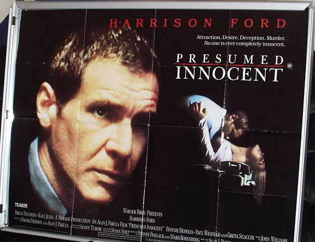 PRESUMED INNOCENT: Main UK Quad Film Poster PRESUMED INNOCENT: Main UK Quad Film Poster