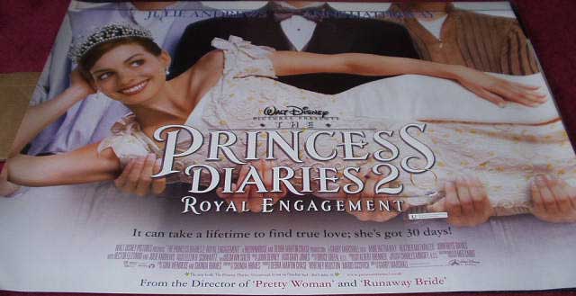 PRINCESS DIARIES 2 ROYAL ENGAGEMENT: Main UK Quad Film Poster PRINCESS DIARIES 2 ROYAL ENGAGEMENT: Main UK Quad Film Poster