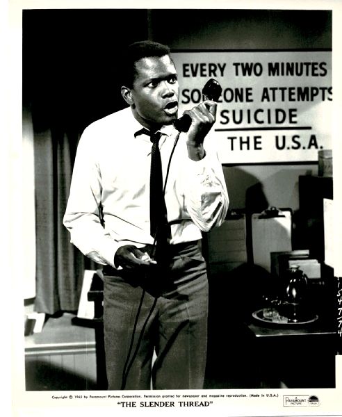 Publicity Photo/Still: SIDNEY POITIER - SLENDER THREAD 1965 Shouting Phone 
