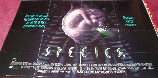 SPECIES: Advance UK Quad Film Poster SPECIES: Advance UK Quad Film Poster