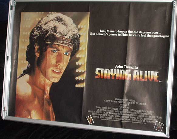 STAYING ALIVE: Main UK Quad Film Poster