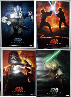 STAR WARS EPISODE III REVENGE OF THE SITH: UCI Exclusive Set Of 4 Film Posters