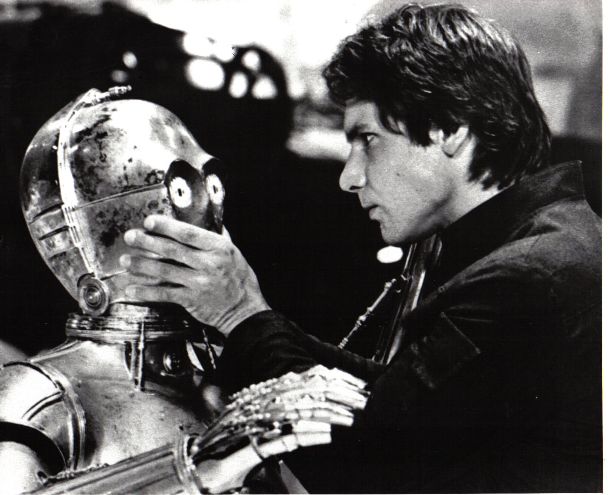 STAR WARS EPISODE V THE EMPIRE STRIKES BACK: B/W Still Han Shuts Up Threepio