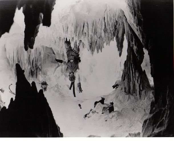 STAR WARS EPISODE V THE EMPIRE STRIKES BACK: B/W Still Luke in Wampa Cave