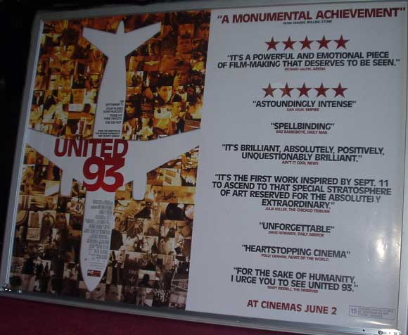 UNITED 93: Review UK Quad Film Poster