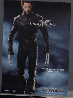 X MEN 3 THE LAST STAND: Wolverine Half Sheet Film Poster X MEN 3 THE LAST STAND: Wolverine Half Sheet Film Poster
