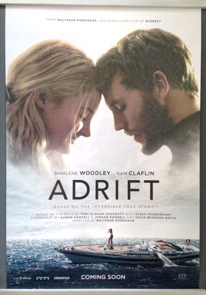 Cinema Poster: ADRIFT 2018 (Advance One Sheet) Shailene Woodley Sam Claflin