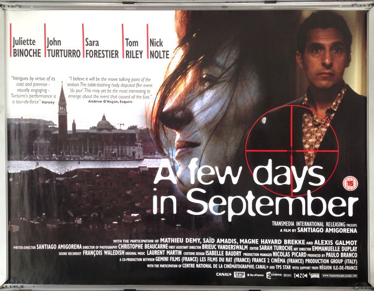 Cinema Poster: A FEW DAYS IN SEPTEMBER 2007 (Quad) Juliette Binoche