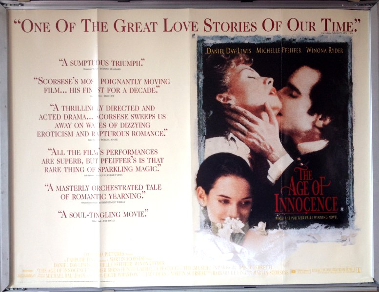AGE OF INNOCENCE, THE: UK Quad Film Poster AGE OF INNOCENCE, THE: UK Quad Film Poster