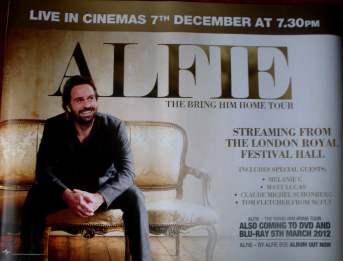ALFIE THE BRING HIM HOME TOUR: UK Quad Film Poster ALFIE THE BRING HIM HOME TOUR: UK Quad Film Poster