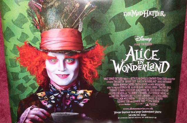 ALICE IN WONDERLAND: UK Quad Film Poster