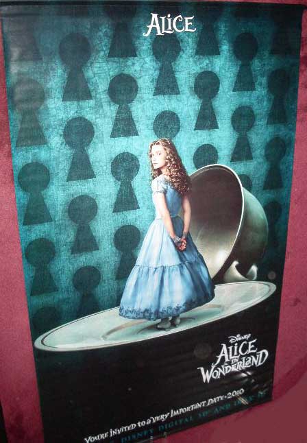 ALICE IN WONDERLAND: Alice (Mia Wasikowska) Cinema Banner ALICE IN WONDERLAND: Alice (Mia Wasikowska) Cinema Banner