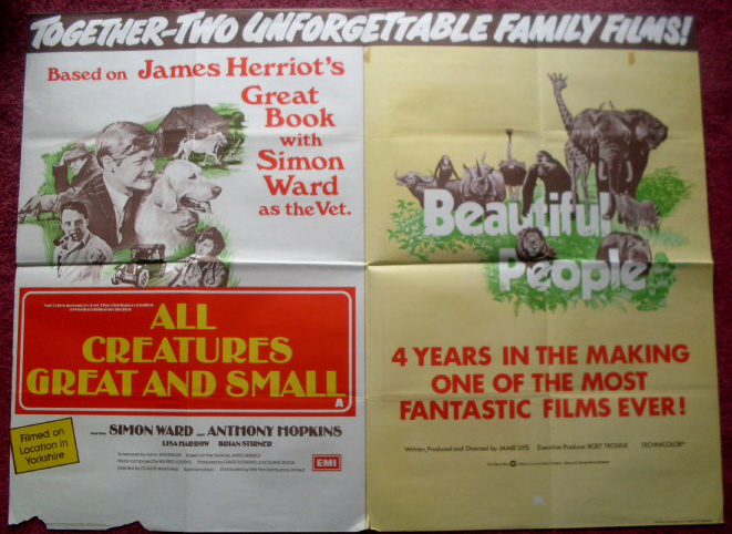 ALL CREATURES GREAT AND SMALL/BEAUTIFUL PEOPLE: Double Bill Quad Film Poster