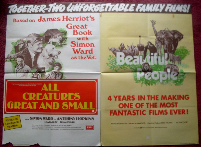 ALL CREATURES GREAT AND SMALL/BEAUTIFUL PEOPLE: Double Bill Quad Film Poster ALL CREATURES GREAT AND SMALL/BEAUTIFUL PEOPLE: Double Bill Quad Film Poster