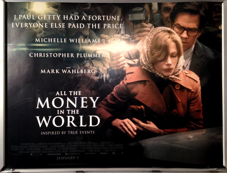 Cinema Poster: ALL THE MONEY IN THE WORLD 2018 (Main Quad) Christopher Plummer