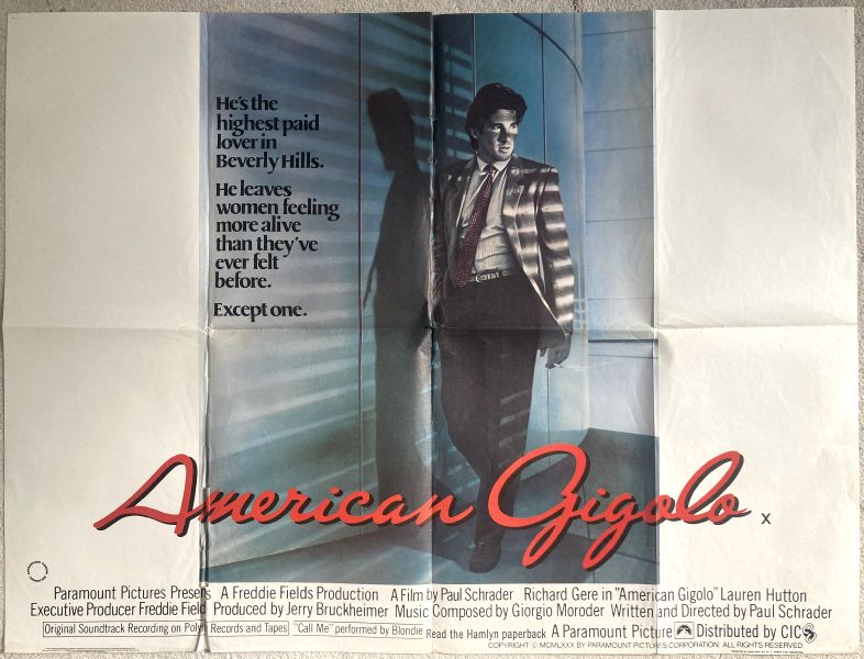 Cinema Poster: AMERICAN GIGOLO 1980 (Quad) Richard Gere Lauren Hutton
