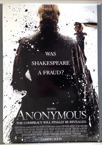 Cinema Poster: ANONYMOUS 2011 (One Sheet) Rhys Ifans Vanessa Redgrave