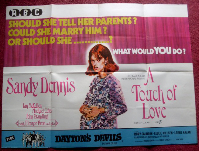 A TOUCH OF LOVE/DAYTON'S DEVILS: Double Bill Quad Film Poster A TOUCH OF LOVE/DAYTON'S DEVILS: Double Bill Quad Film Poster