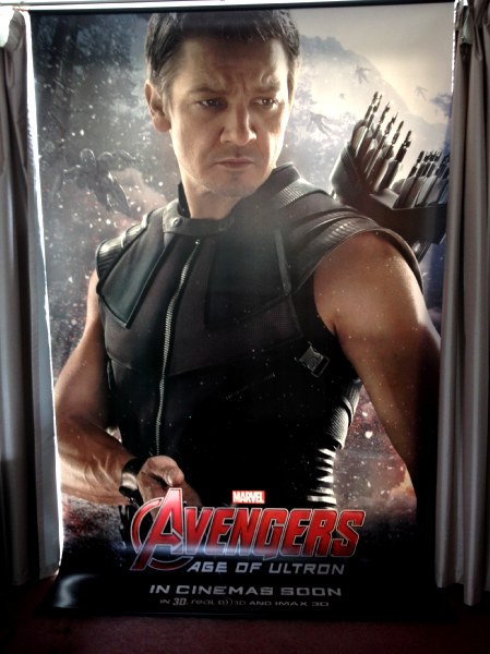 Cinema Banner: AVENGERS AGE OF ULTRON 2015 (Hawkeye) Jeremy Renner Samuel L. Jackson Cinema Banner: AVENGERS AGE OF ULTRON 2015 (Hawkeye) Jeremy Renner Samuel L. Jackson
