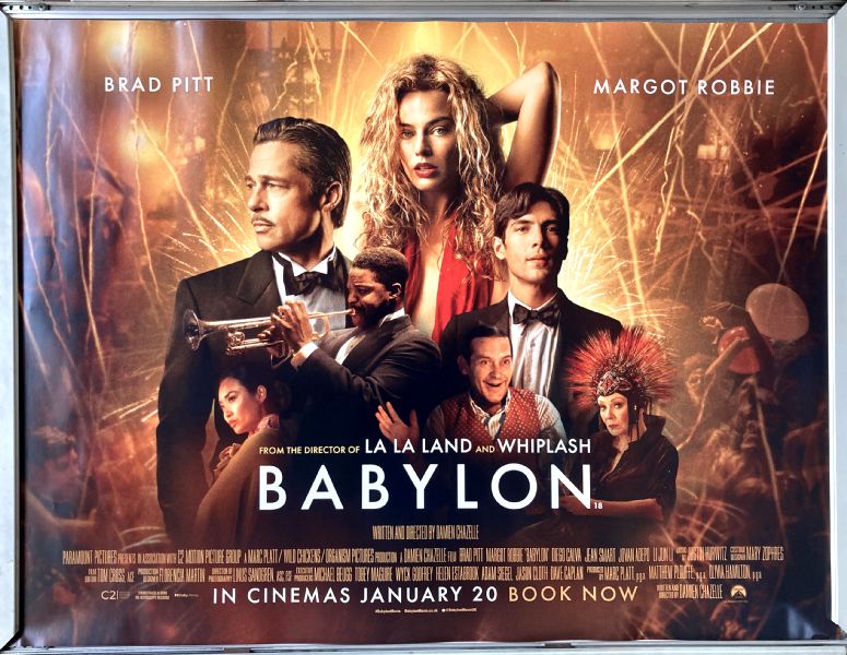  Cinema Poster: BABYLON 2023 (Quad) Brad Pitt Margot Robbie
